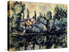 Shores of Marne-Paul Cézanne-Stretched Canvas