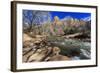 Shores of the Virgin River and Winter Trees, Pa'Rus Trail, Zion National Park, Utah, Usa-Eleanor Scriven-Framed Photographic Print