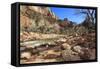 Shores of the Virgin River in Winter, Zion Canyon, Zion National Park, Utah, Usa-Eleanor Scriven-Framed Stretched Canvas