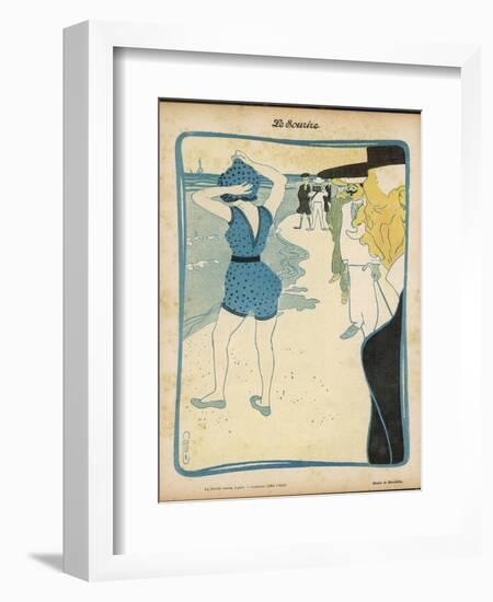 Short Swimming Costume Attracts Attention on the Beach-Roubille-Framed Art Print