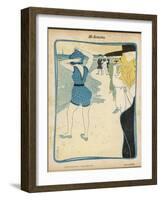 Short Swimming Costume Attracts Attention on the Beach-Roubille-Framed Art Print