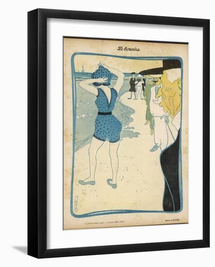 Short Swimming Costume Attracts Attention on the Beach-Roubille-Framed Art Print