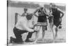 Short Swimsuits - Pewaukee Lake, Wisconsin - Vintage-Lantern Press-Stretched Canvas