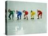 Short Track Speed Skaters at the Starting Line-Steven Sutton-Stretched Canvas