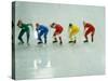Short Track Speed Skaters at the Starting Line-Steven Sutton-Stretched Canvas