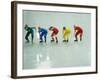 Short Track Speed Skaters at the Starting Line-Steven Sutton-Framed Photographic Print