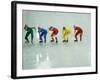 Short Track Speed Skaters at the Starting Line-Steven Sutton-Framed Photographic Print