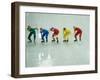 Short Track Speed Skaters at the Starting Line-Steven Sutton-Framed Photographic Print