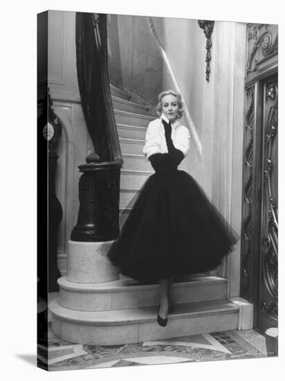 Short Wrap, Worn with Short Ball Gowns, Showing Off the Wearer's Waist-Nina Leen-Stretched Canvas