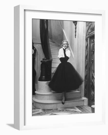 Short Wrap, Worn with Short Ball Gowns, Showing Off the Wearer's Waist-Nina Leen-Framed Photographic Print