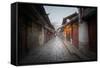 Shortly after Sunrise, Lijiang Old Town, UNESCO World Heritage Site, Lijiang, Yunnan, China, Asia-Andreas Brandl-Framed Stretched Canvas