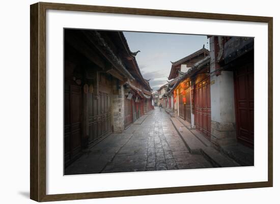 Shortly after Sunrise, Lijiang Old Town, UNESCO World Heritage Site, Lijiang, Yunnan, China, Asia-Andreas Brandl-Framed Photographic Print