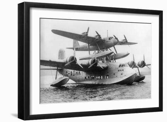 Shorts Seaplane, Dundee to South Africa, 6 October 1938-null-Framed Giclee Print
