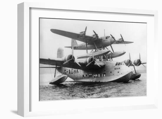 Shorts Seaplane, Dundee to South Africa, 6 October 1938-null-Framed Giclee Print