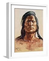 Shoshone Tribesman, 1899-Charles Marion Russell-Framed Giclee Print