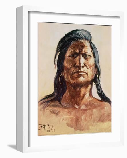 Shoshone Tribesman, 1899-Charles Marion Russell-Framed Giclee Print