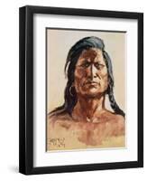 Shoshone Tribesman, 1899-Charles Marion Russell-Framed Giclee Print