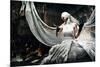 Shot Of A Twilight Girl In White Dress. Halloween, Horror-prometeus-Mounted Art Print