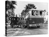 Shot of Bus and Automobile in Collision-null-Stretched Canvas
