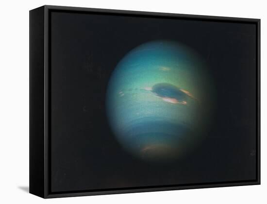 Shot of Planet Neptune Produced from Images Taken Through Spacecraft Voyager Ii's Wide-Angle Camera-null-Framed Stretched Canvas