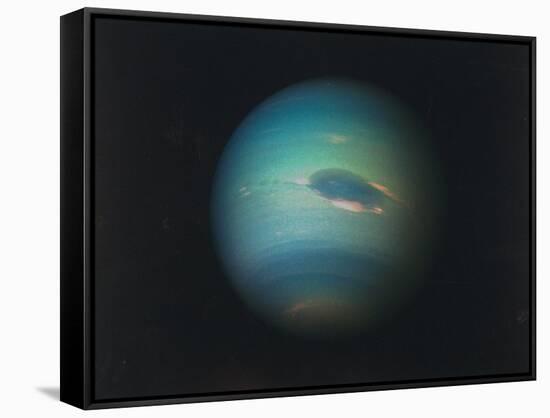 Shot of Planet Neptune Produced from Images Taken Through Spacecraft Voyager Ii's Wide-Angle Camera-null-Framed Stretched Canvas