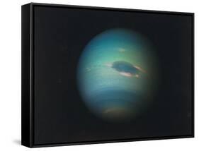 Shot of Planet Neptune Produced from Images Taken Through Spacecraft Voyager Ii's Wide-Angle Camera-null-Framed Stretched Canvas