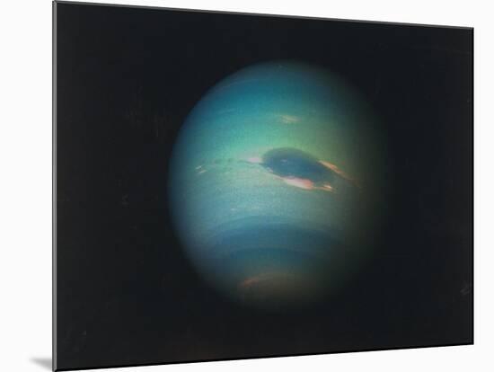 Shot of Planet Neptune Produced from Images Taken Through Spacecraft Voyager Ii's Wide-Angle Camera-null-Mounted Photographic Print