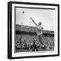 Shot Putter Francis Delaney in Mid-Throw in an Attempt to Qualify During the U.S. Olympic Tryouts-Ed Clark-Framed Premium Photographic Print