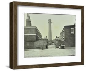 Shot Tower, Gates with Sphinxes, and Milk Cart, Belvedere Road, Lambeth, London, 1930-null-Framed Photographic Print