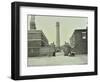 Shot Tower, Gates with Sphinxes, and Milk Cart, Belvedere Road, Lambeth, London, 1930-null-Framed Photographic Print