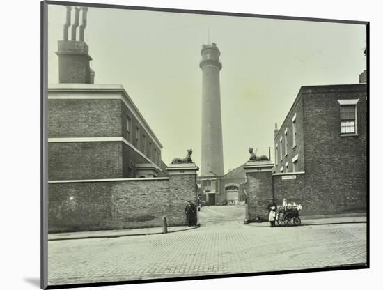 Shot Tower, Gates with Sphinxes, and Milk Cart, Belvedere Road, Lambeth, London, 1930-null-Mounted Photographic Print