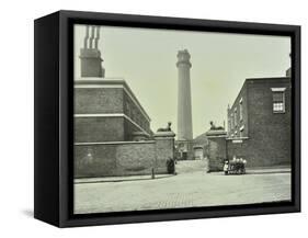 Shot Tower, Gates with Sphinxes, and Milk Cart, Belvedere Road, Lambeth, London, 1930-null-Framed Stretched Canvas