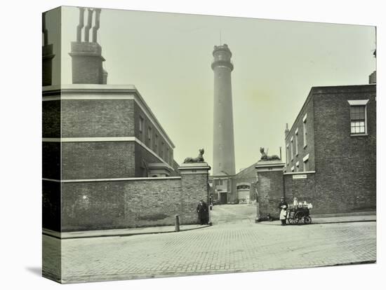 Shot Tower, Gates with Sphinxes, and Milk Cart, Belvedere Road, Lambeth, London, 1930-null-Stretched Canvas