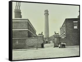 Shot Tower, Gates with Sphinxes, and Milk Cart, Belvedere Road, Lambeth, London, 1930-null-Framed Stretched Canvas