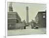 Shot Tower, Gates with Sphinxes, and Milk Cart, Belvedere Road, Lambeth, London, 1930-null-Framed Photographic Print