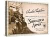 SHOULDER ARMS, on left: Charles Chaplin (aka 'Charlie Chaplin') on Title Card, 1918.-null-Stretched Canvas