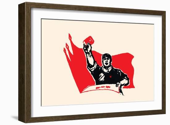 Shout the Words of Mao-Chinese Government-Framed Art Print