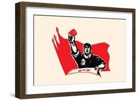 Shout the Words of Mao-Chinese Government-Framed Art Print