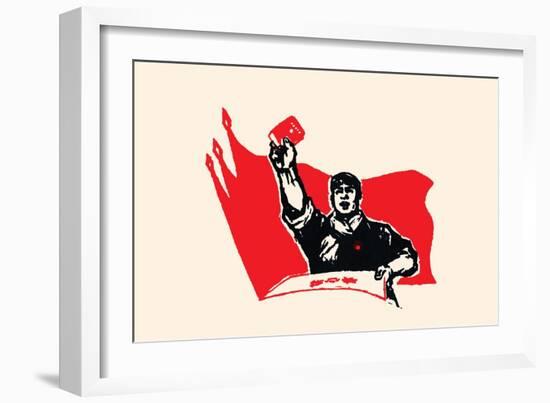 Shout the Words of Mao-Chinese Government-Framed Art Print