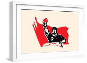 Shout the Words of Mao-Chinese Government-Framed Art Print