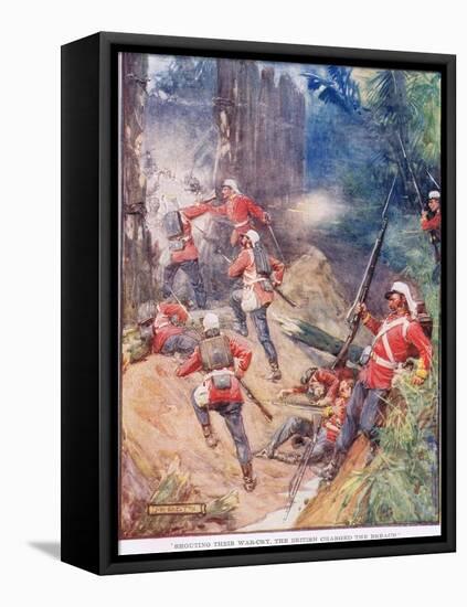 Shouting their War Cry the British Charged the Breach-Joseph Ratcliffe Skelton-Framed Stretched Canvas