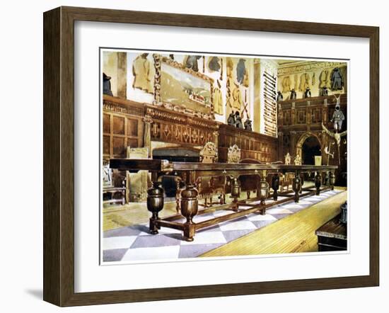 Shovelboard Table in the Hall of Littlecote, 1910-Edwin Foley-Framed Giclee Print