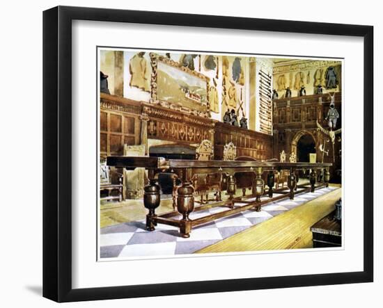 Shovelboard Table in the Hall of Littlecote, 1910-Edwin Foley-Framed Giclee Print