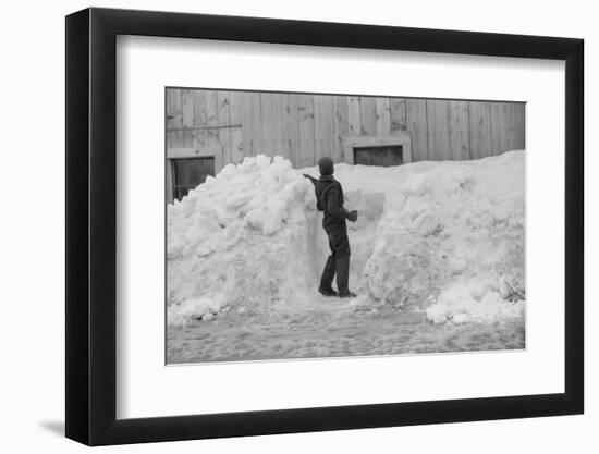 Shoveling snow, Clinton Gilbert farm, Vermont, 1940-Marion Post Wolcott-Framed Photographic Print