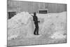 Shoveling snow, Clinton Gilbert farm, Vermont, 1940-Marion Post Wolcott-Mounted Photographic Print