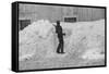 Shoveling snow, Clinton Gilbert farm, Vermont, 1940-Marion Post Wolcott-Framed Stretched Canvas