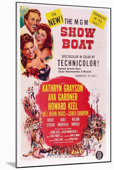 Show Boat, from Top: Howard Keel, Ava Gardner, Kathryn Grayson, 1952-null-Mounted Art Print