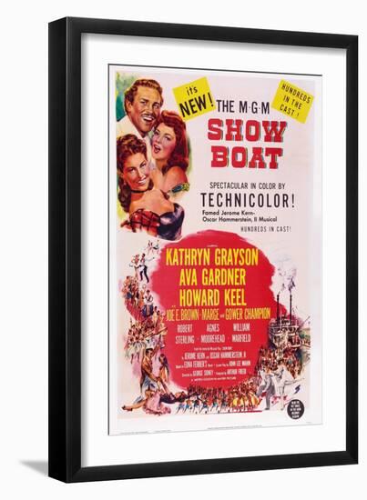 Show Boat, from Top: Howard Keel, Ava Gardner, Kathryn Grayson, 1952-null-Framed Art Print