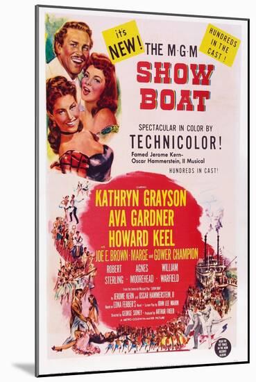 Show Boat, from Top: Howard Keel, Ava Gardner, Kathryn Grayson, 1952-null-Mounted Art Print