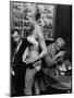 Show Girl Modeling Bikini For Customers at Lunch-Bill Ray-Mounted Photographic Print